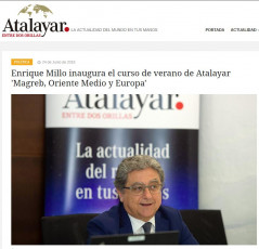 2019-06-24. Atalayar. Enrique Millo inaugura el curso de verano de Atalayar Magreb, Oriente Medio y Europa