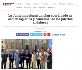 2019-07-06. Córdoba Digital. La Junta impulsará un plan coordinado de acción logística y comercial de los puertos andaluces