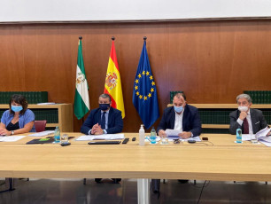 Enric Millo con Arturo Bernal en el Consejo de Administración de Extenda