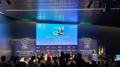 Evento Andalucía TRADE GLOBAL 2023. Entidad de la que Enric Millo es consejero en Andalucía TRADE. Conferencia del presidente de Microsoft España sobre Inteligencia Artificial