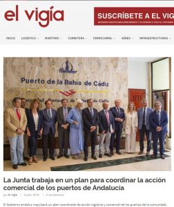 2019-07-05. El Vigía. La Junta trabaja en un plan para coordinar la acción comercial de los puertos de Andalucía